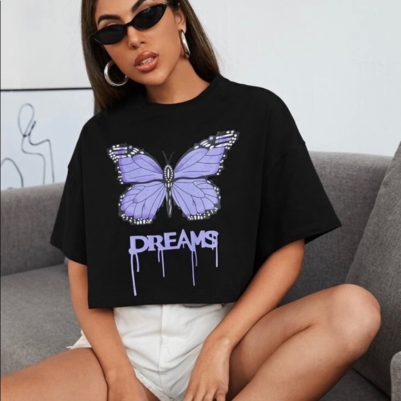 Butterfly Crop Top - Picture 1 of 3